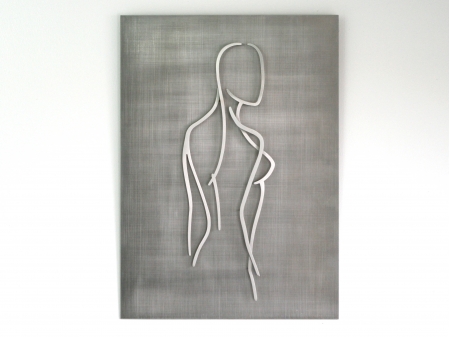 Thread figure of a woman mounted on stainless steel sheet.
 
Measurements:

Figure 25 x 35 x 1.5 cm

Series of 8, of which 0 sold.

