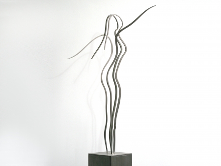 A thread figure made out of brushed stainless steel, on a stainless steel pedestal.

Measurements: 120 x 40 x 40 cm. including pedestal.

Series 8, of which 8 sold.


